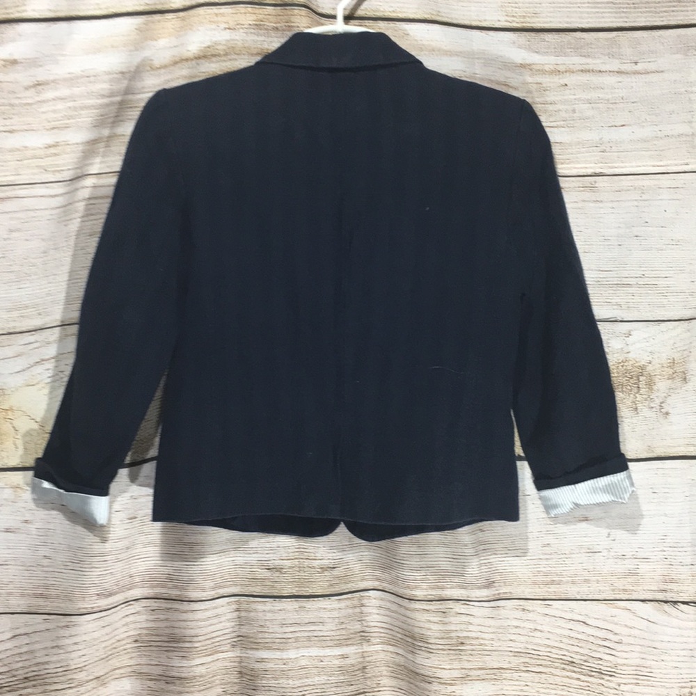 Ann Taylor loft blue bottom jacket 0 button - Picture 6 of 6